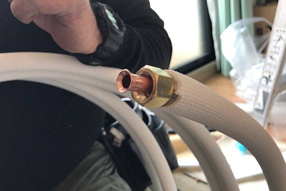 エアコンの取り付け方:4.配管のフレア加工 エアコンサポートセンター